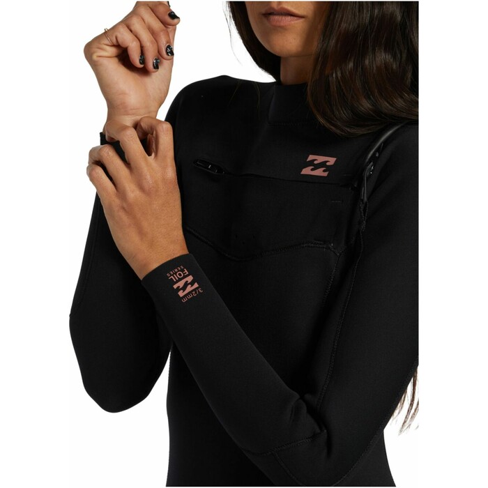 2024 Billabong Frauen Foil 4/3mm Brustreiverschluss Neoprenanzug ABJW100188 - Black